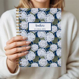 Persoonlijk aantekenboek met hydrangeabloemen notitieboek
