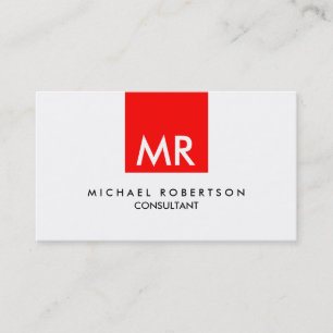 Persoonlijk aantrekkelijk Monogram Rood Zwart wit Visitekaartje