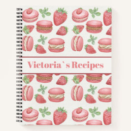 Persoonlijk Aardbeien Macaron Receptenboek Notitieboek
