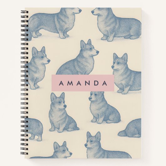 Persoonlijk Aardig Corgi Patroon Notitieboek (Voorkant)