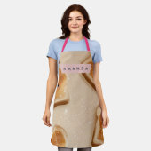 Persoonlijk Aardig Kawaii Toast Patroon Schort (Gedragen)