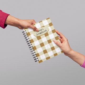 Persoonlijk aards geruit scrapboeken Bruin Notitieboek
