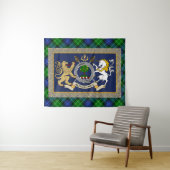 Persoonlijk Abercrombie Clan Badge & Tartan Wandkleed (In Situ (horizontaal))