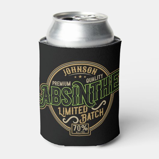 Persoonlijk Absinthe-Kruidenalcohol Etiket Blikjeskoeler (Blikje Voorkant)