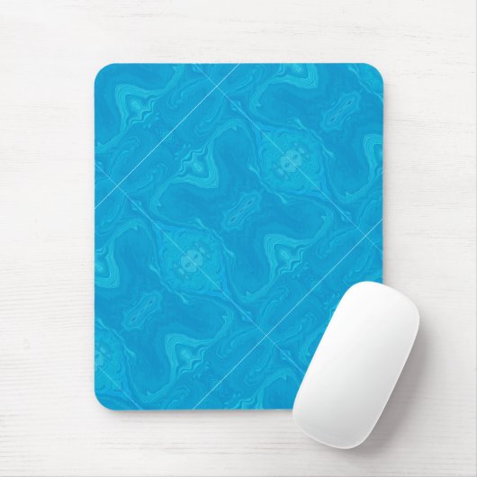 Persoonlijk abstract blauw marmer muismat (Met muis)