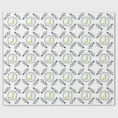 Persoonlijk Abstract Cross Country Pijl Monogram Cadeaupapier (Vlak)