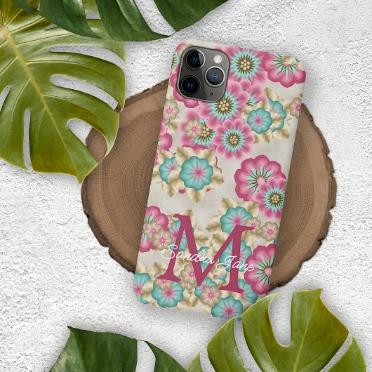 Persoonlijk Abstract Lente Bloemen Patroon Case-Mate iPhone Case