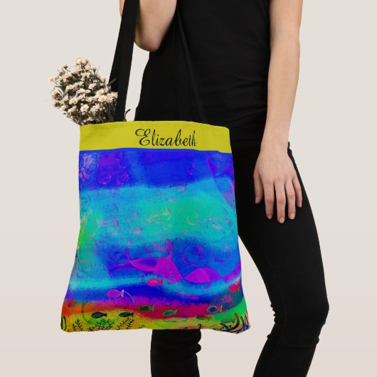 Persoonlijk Abstract oceaan Tote Bag (Dichtbij)