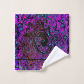 Persoonlijk Abstract Paars en Zwart Bad Handdoek (Wasdoekje)