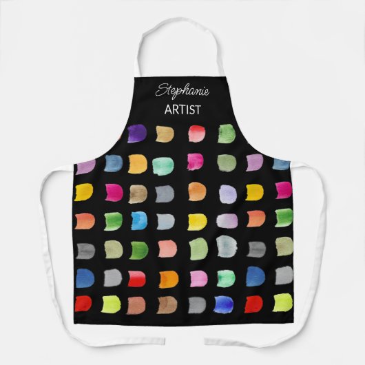 Persoonlijk Abstract Patroon Kunstenaars Zwarte Sc Schort (Voorkant)