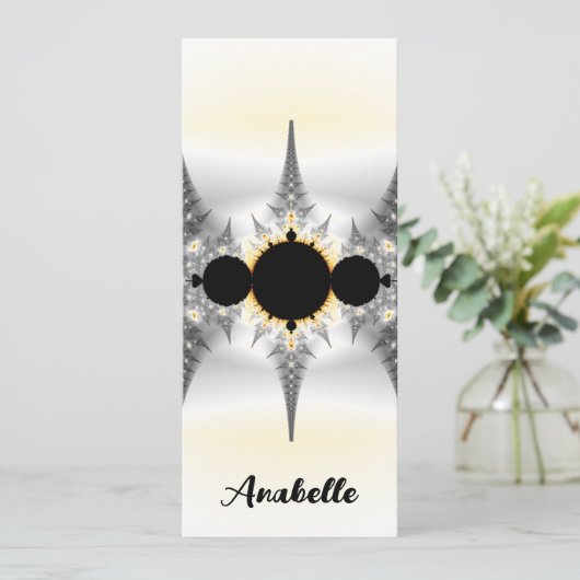 Persoonlijk Abstract Silver Fractal Bladwijzer (Staand voorkant)