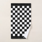 Persoonlijk abstract zwart-wit geruit bad handdoek (Handdoek)