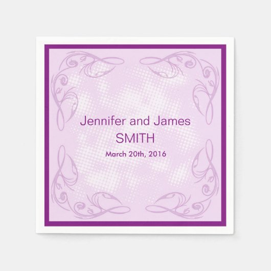 Persoonlijk Abstract Zwirl Paars Servet (Voorkant)