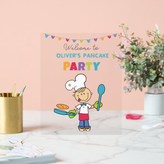 Persoonlijk acrylic bord voor kinderfeestje met pa (Huwelijk)