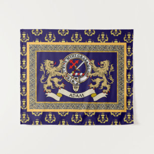 Persoonlijk Adam Clan Badge Blauw Wandkleed