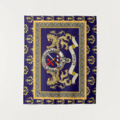 Persoonlijk Adam Clan Badge Blauw Wandkleed (Voorkant)