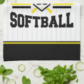Persoonlijk ADD NAME Softbalspeler Varsity Team Theedoek (Gevouwen)