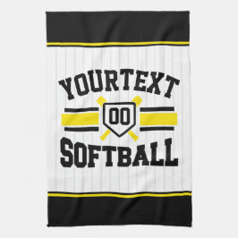 Persoonlijk ADD NAME Softbalspeler Varsity Team Theedoek