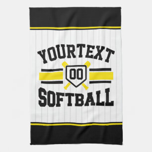 Persoonlijk ADD NAME Softbalspeler Varsity Team Theedoek