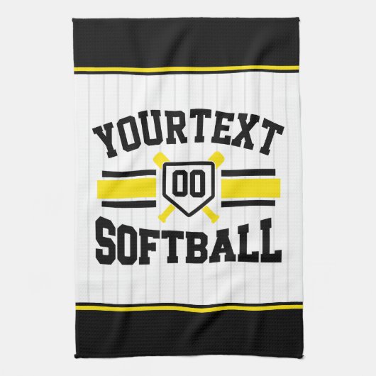 Persoonlijk ADD NAME Softbalspeler Varsity Team Theedoek (Verticaal)
