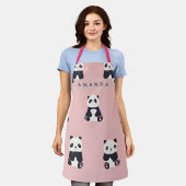 Persoonlijk Adorable Panda Patroon Schort (Gedragen)