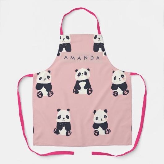 Persoonlijk Adorable Panda Patroon Schort (Voorkant)