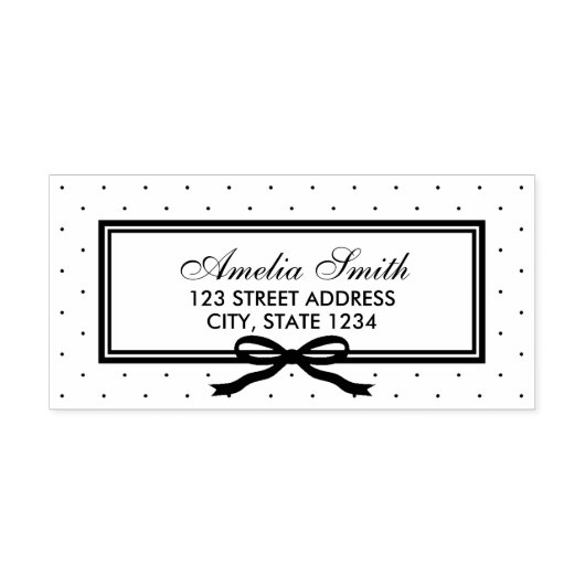 Persoonlijk adres rand en lint pols  zelfinktende stempel (Design)