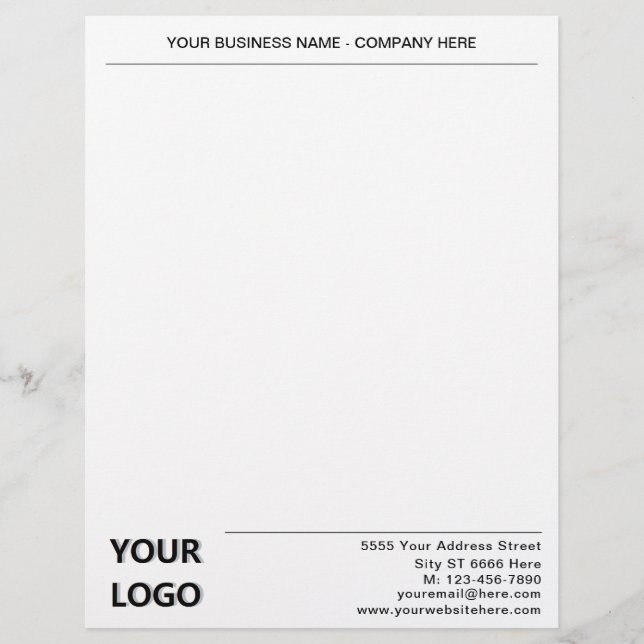 Persoonlijk adres van bedrijfsnaam Letterhead Briefhoofd (Voorkant)