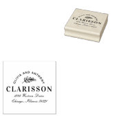 Persoonlijk adres van het Leaf Pattern Motif Retur Rubberstempel (Gestempeld)