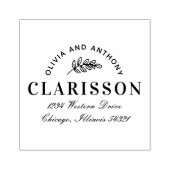 Persoonlijk adres van het Leaf Pattern Motif Retur Rubberstempel (Afrduk)