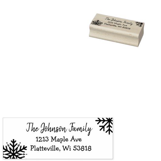 Persoonlijk adres: Winter Snowflake Rubberstempel (Gestempeld)