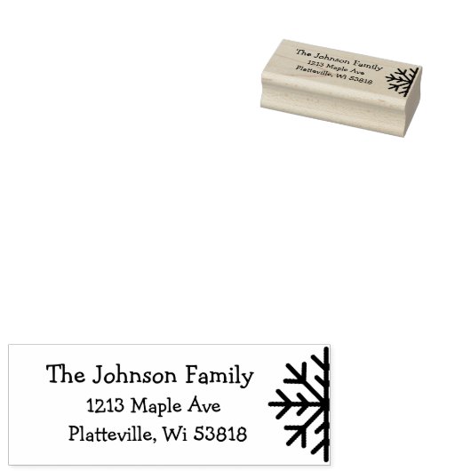 Persoonlijk adres Winterkerstsnowflake Rubberstempel (Gestempeld)
