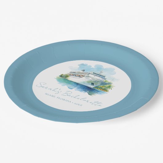 Persoonlijk Afscheid Als Meisje Cruise Boot Papieren Bordje (Gekanteld)