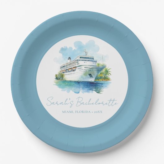 Persoonlijk Afscheid Als Meisje Cruise Boot Papieren Bordje (Voorkant)