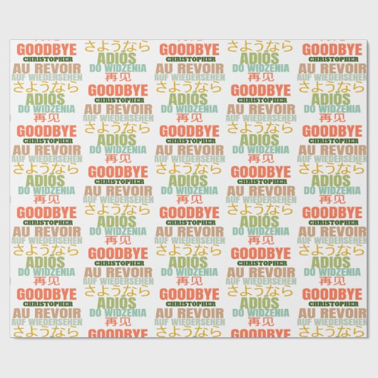 Persoonlijk afscheid nemen cadeaupapier (Vlak)