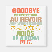 Persoonlijk afscheid van Au Revoir Typografie Magneet (Voorkant)