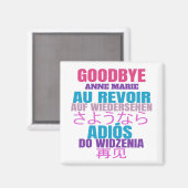 Persoonlijk afscheid van Au Revoir Typografie Magneet (Voorkant / Achterkant)