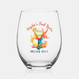 Persoonlijk afscheid van het vrijgezellenweekend  wijnglas zonder voet