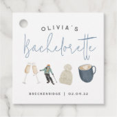 Persoonlijk Afscheid van Meisjesdagen in Winter Sk Bedankjes Labels (Voorkant)