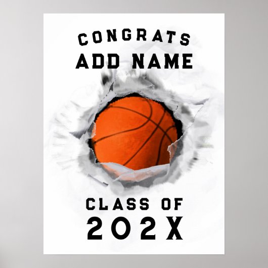 Persoonlijk afstudeercadeau basketbal poster (Voorkant)