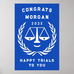 Persoonlijk afstudeerfeestje voor een rechtenstudi poster