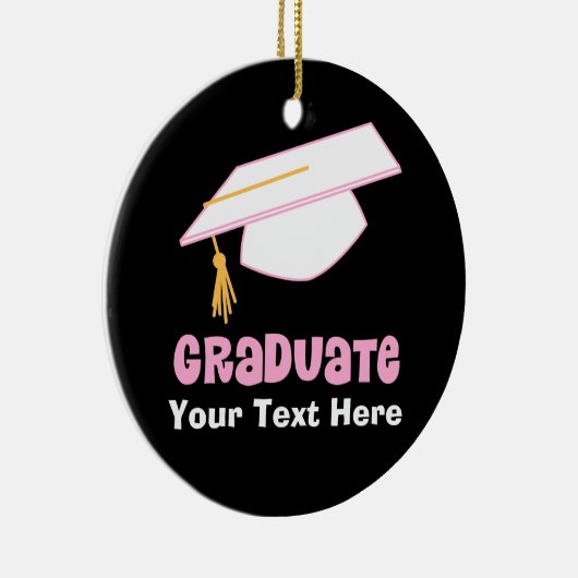 Persoonlijk Afstuderen cadeauidee Keramisch Ornament (Rechts)