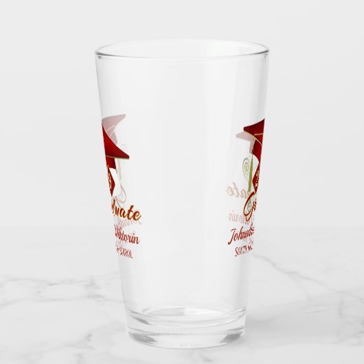 Persoonlijk Afstuderen rood & goud 20XX Glas (Links)