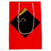 Persoonlijk Afstuderen rood Medium Cadeauzakje (Achterkant)