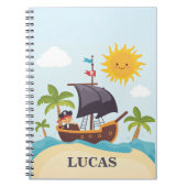 Persoonlijk Ahoy Matey Piratenschip Notitieboek vo (Voorkant)