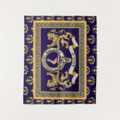 Persoonlijk Ainslie-clanbadge Blauw Wandkleed (Voorkant)