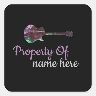 Persoonlijk Akoestisch Gitaar Logo Vierkante Sticker