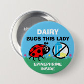 Persoonlijk alarm in melkvorm ronde button 7,6 cm (Voorkant /achterkant)