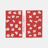 Persoonlijk alarmnummer fleece deken (Voorkant (Horizontaal))