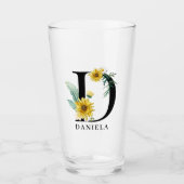 Persoonlijk Alfabet D Bloemendecor Monogram Glas (Voorkant)